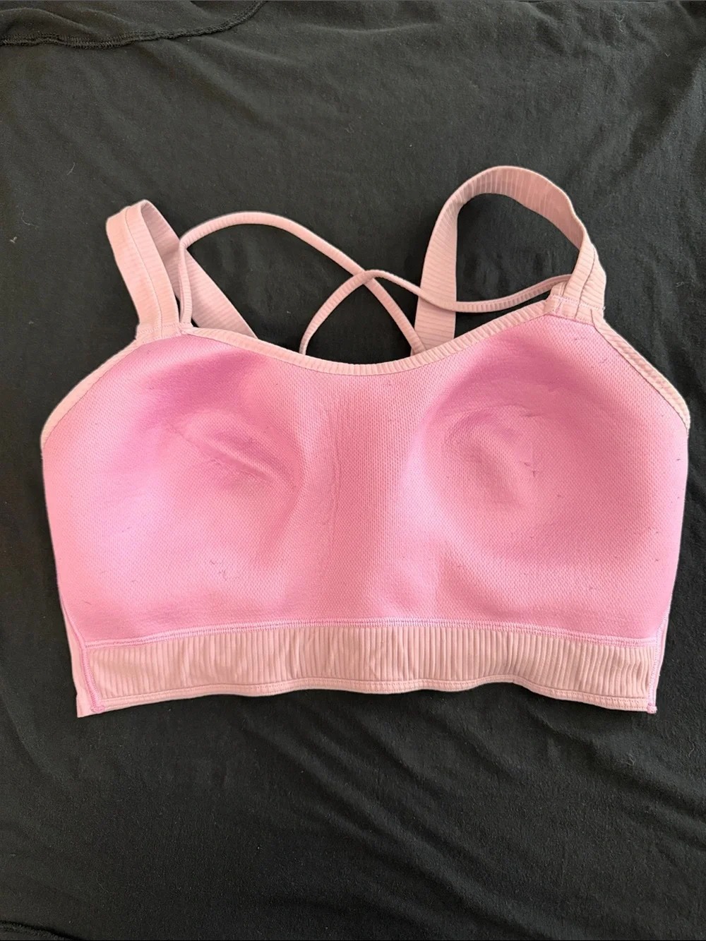 lululemon athletica Light Pink Ribbed Longline Sports Bra